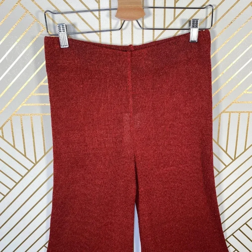 Zara‎ Knit Culottes in Red Rust Wide Leg High Waist
